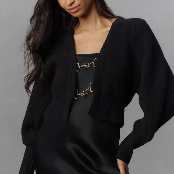 Anthropologie Rhea Hardware Crop Cardigan Sweater - Picture 5 of 5